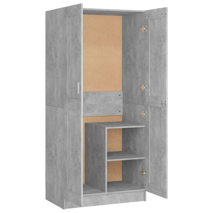 Kleiderschrank Betongrau 82,5x51,5x180 cm Holzwerkstoff