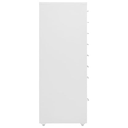 Aktenschrank mit Rollen Grau 28x41x109 cm Metall