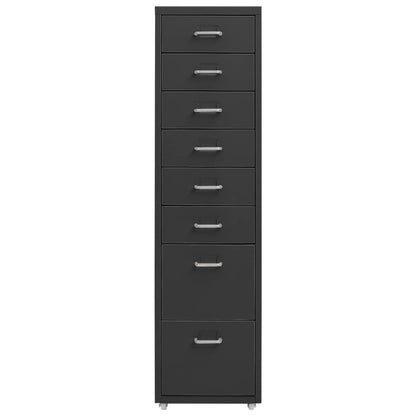 Aktenschrank mit Rollen Anthrazit 28x41x109 cm Metall