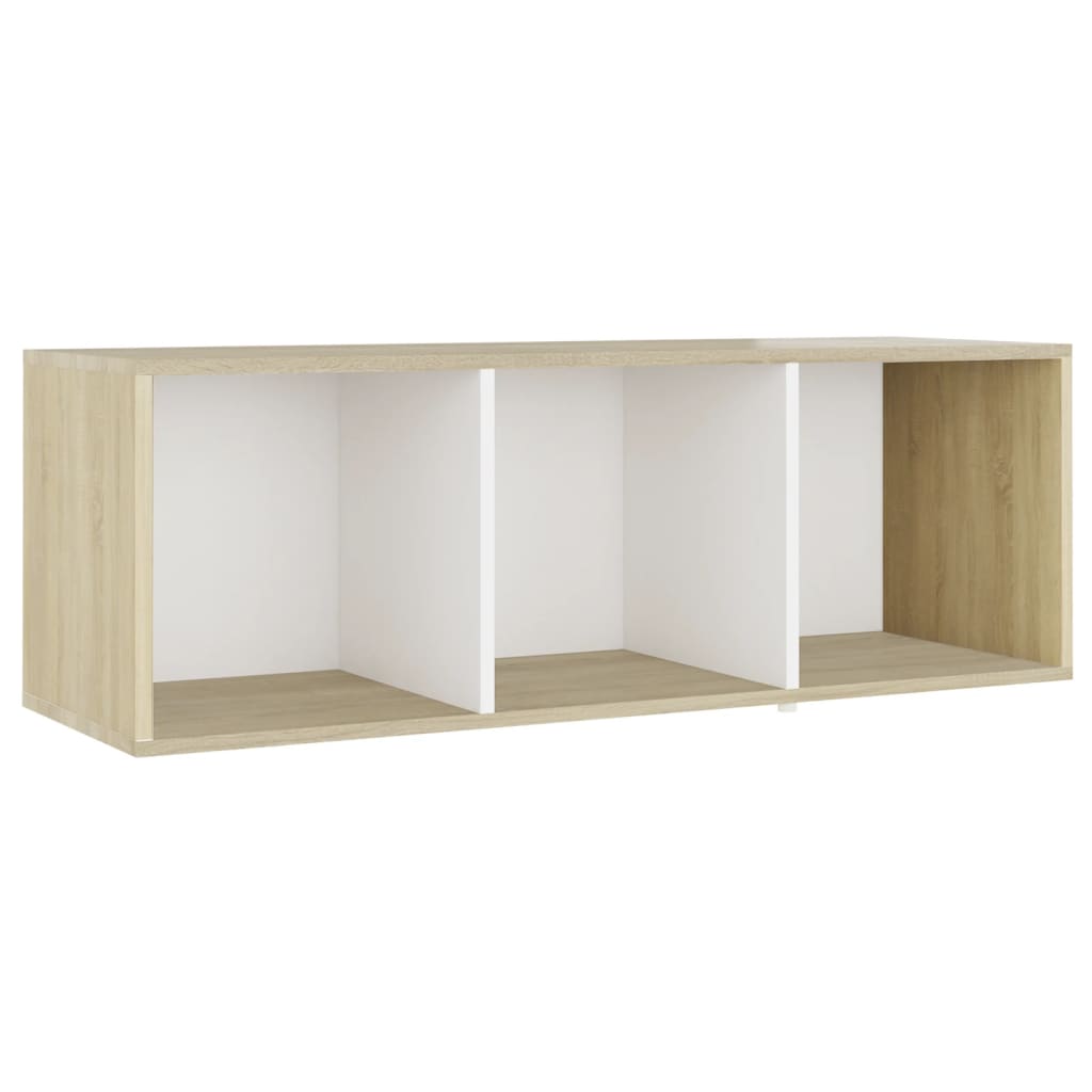 TV-Schränke 2 Stk. Weiß Sonoma-Eiche 107x35x37 cm Holzwerkstoff