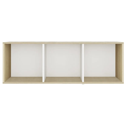 TV-Schränke 2 Stk. Weiß Sonoma-Eiche 107x35x37 cm Holzwerkstoff