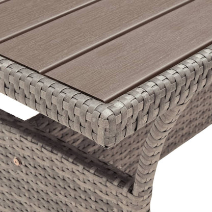 Gartentisch Grau 120x70x66 cm Poly Rattan