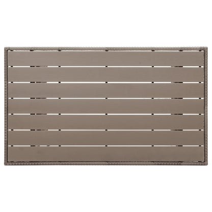 Gartentisch Grau 120x70x66 cm Poly Rattan