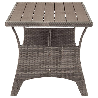 Gartentisch Grau 120x70x66 cm Poly Rattan