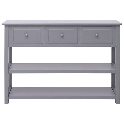 Sideboard Grau 108x30x76 cm Massivholz Paulownia