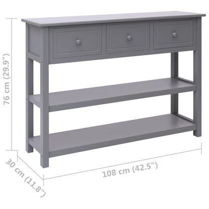 Sideboard Grau 108x30x76 cm Massivholz Paulownia