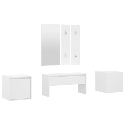 Hallway furniture set white wood material