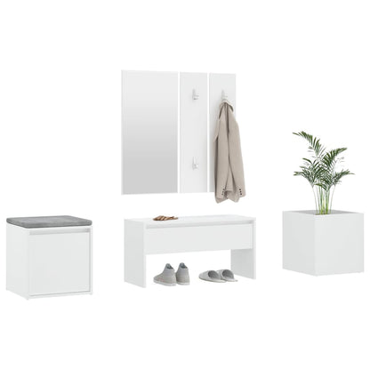 Hallway furniture set white wood material