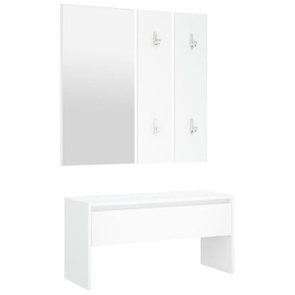 Hallway furniture set white wood material