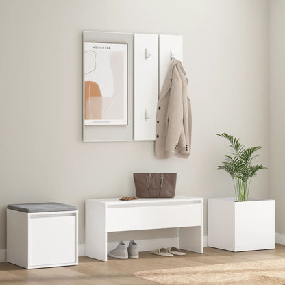 Hallway furniture set white wood material