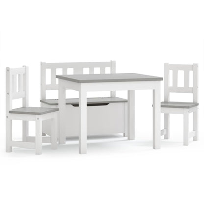 4-piece children's seating group white and grey MDF