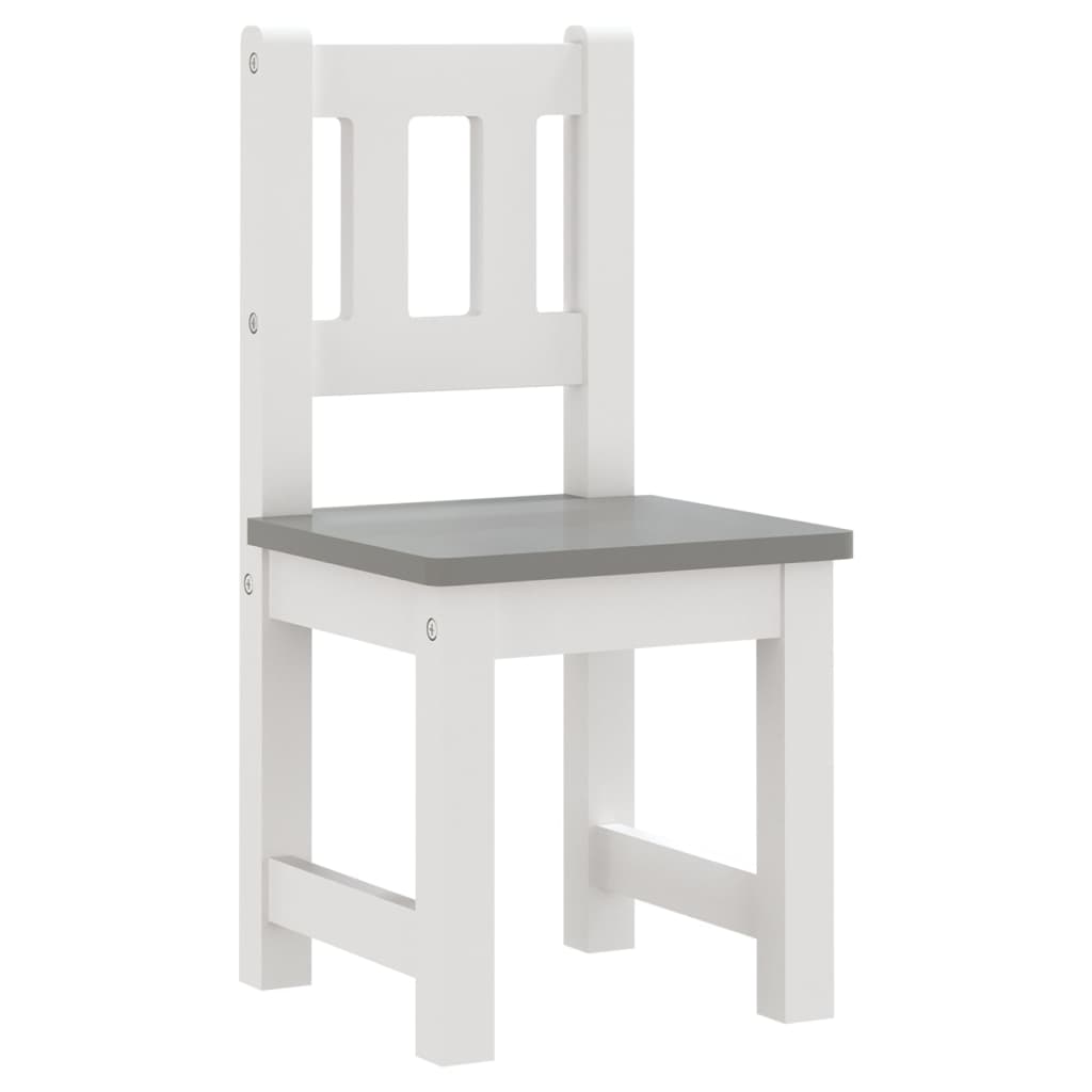 4-piece children's seating group white and grey MDF