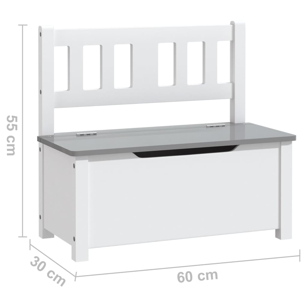 4-piece children's seating group white and grey MDF