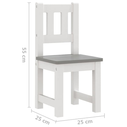 4-piece children's seating group white and grey MDF