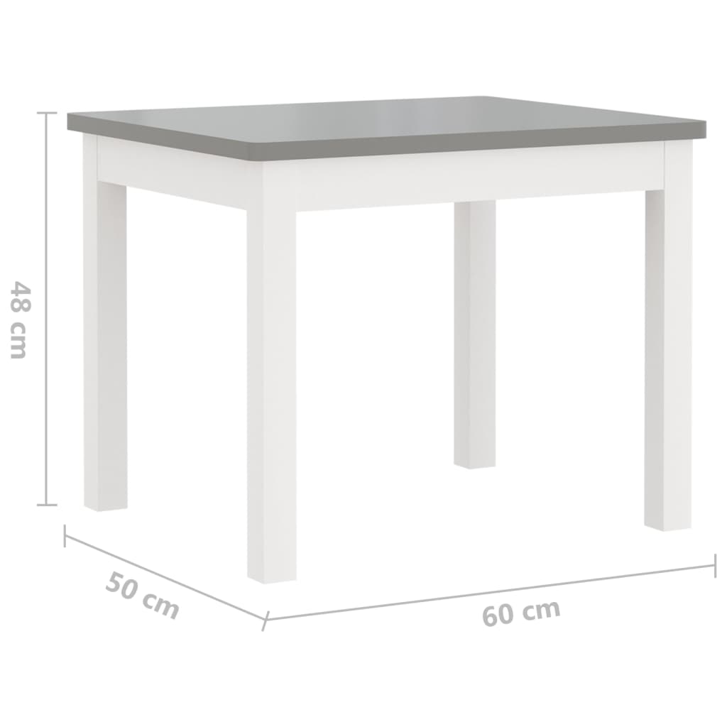 4-piece children's seating group white and grey MDF