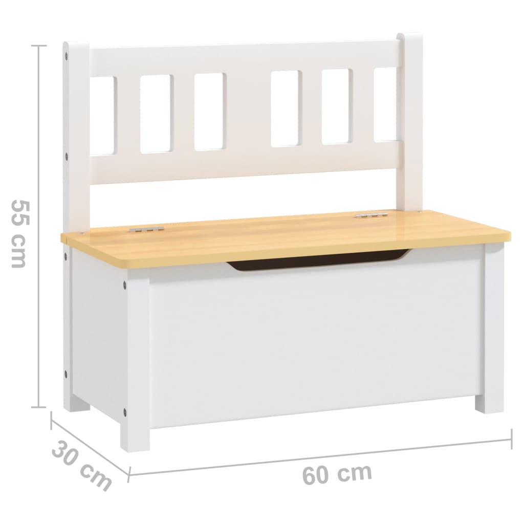 4-piece children's seating group white and beige MDF