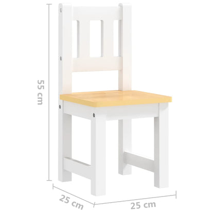 4-piece children's seating group white and beige MDF