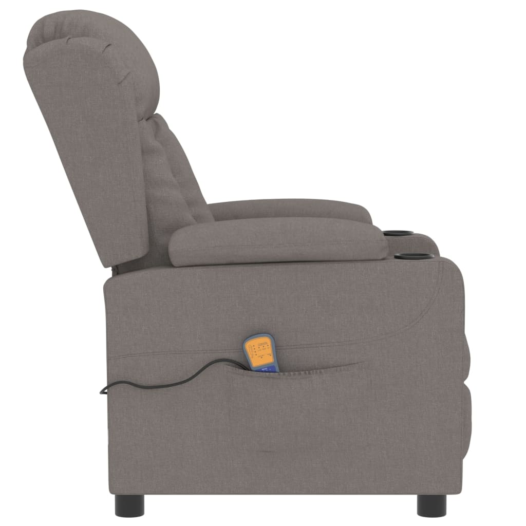 Massagesessel Taupe Stoff