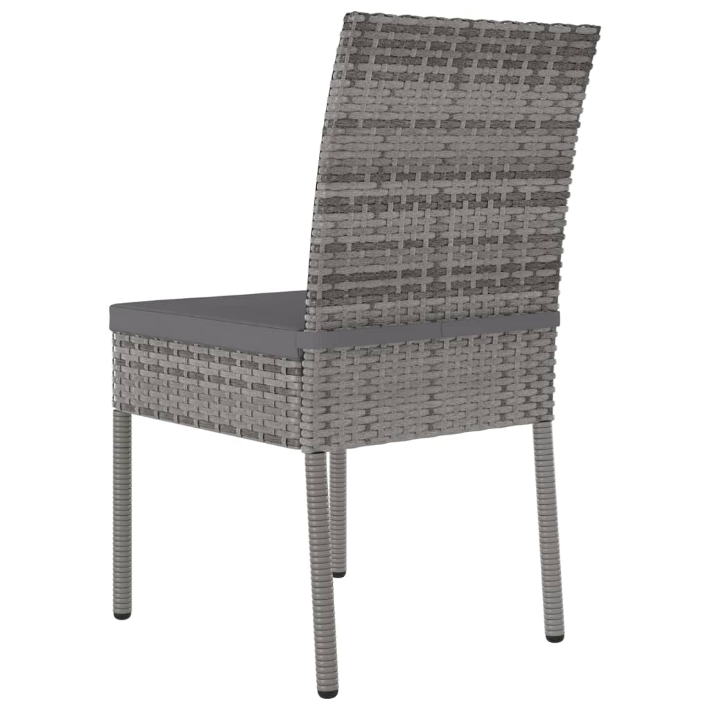 Garten-Essstühle 4 Stk. Poly Rattan Grau