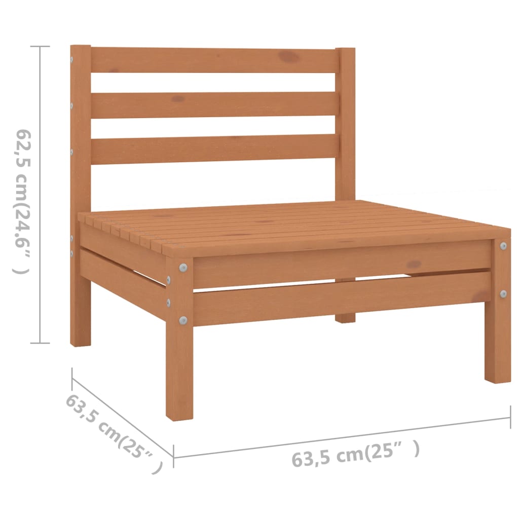 4-tlg. Garten-Lounge-Set Massivholz Kiefer Honigbraun