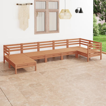 7-tlg. Garten-Lounge-Set Massivholz Kiefer Honigbraun