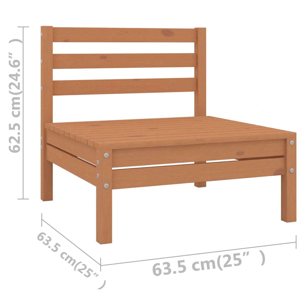 13-tlg. Garten-Lounge-Set Massivholz Kiefer Honigbraun