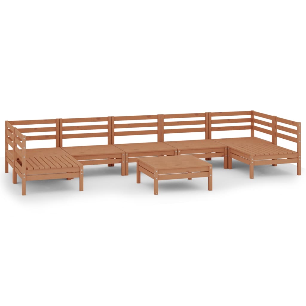 8-tlg. Garten-Lounge-Set Honigbraun Massivholz Kiefer