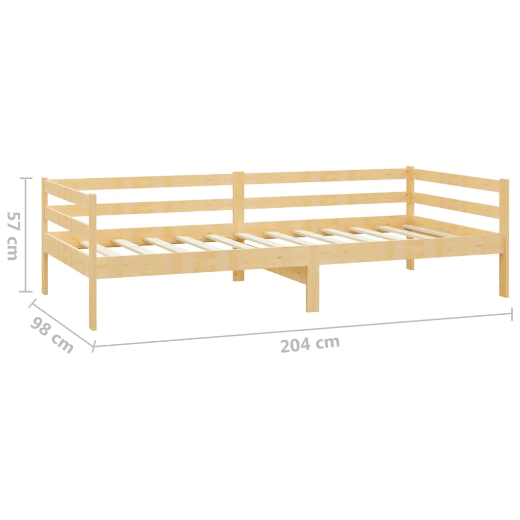 Day bed with mattress 90x200 cm solid pine wood