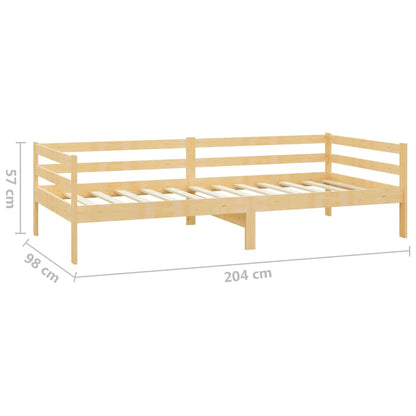 Day bed with mattress 90x200 cm solid pine wood