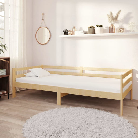 Day bed with mattress 90x200 cm solid pine wood