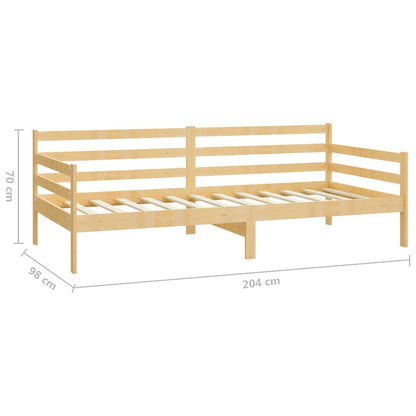 Day bed with mattress 90x200 cm solid pine wood