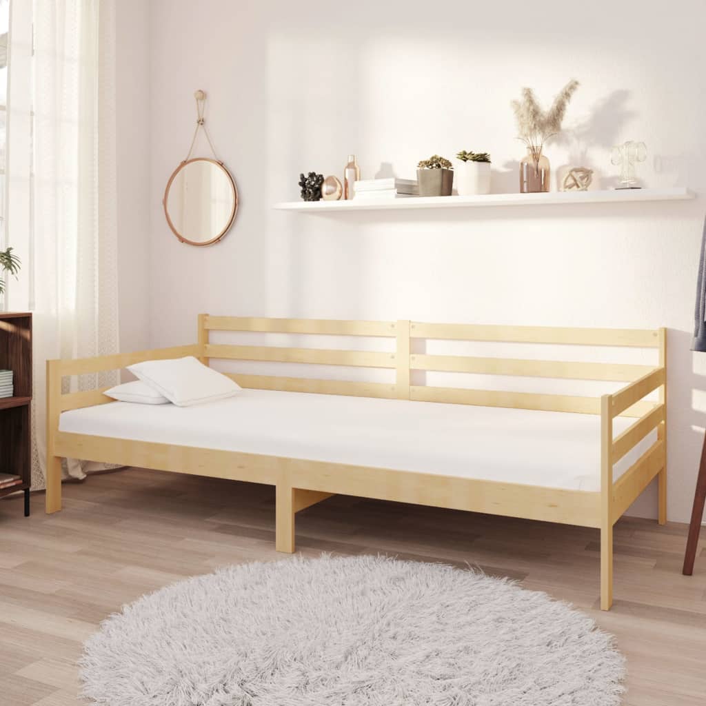 Day bed with mattress 90x200 cm solid pine wood