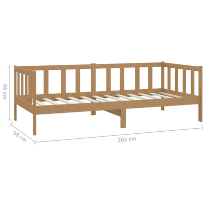 Day bed with mattress 90x200 cm honey brown solid pine