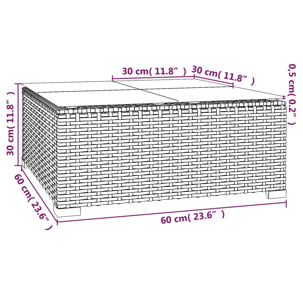 4-tlg. Garten-Lounge-Set mit Kissen Grau Poly Rattan