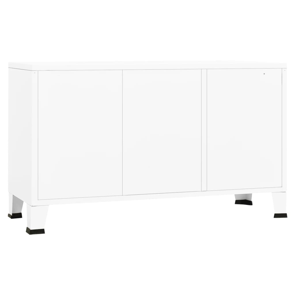 Industrial Sideboard Weiß 105x35x62 cm Metall und Glas