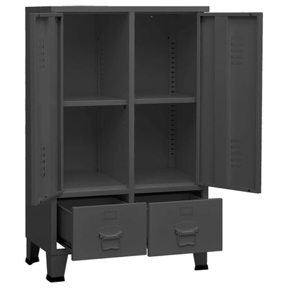 Kleiderschrank Industrie-Stil Anthrazit 67x35x107 cm Stahl