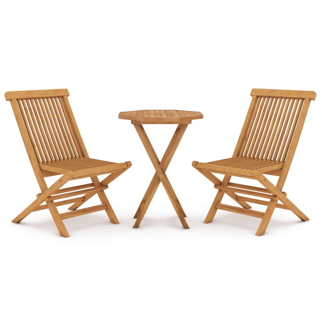 3-piece garden dining set solid teak