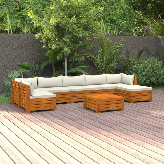 8-tlg. Garten-Lounge-Set mit Kissen Massivholz Akazie