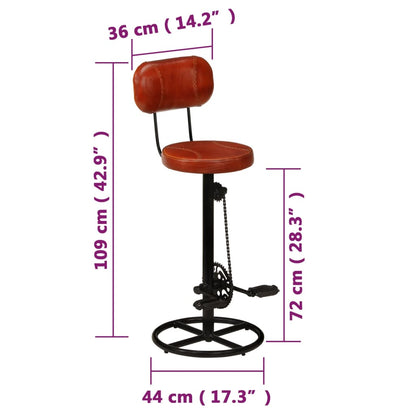 Barhocker 2 Stk. Schwarz und Braun Echtes Ziegenleder