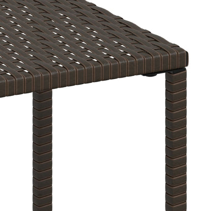 Sonnenliegen 2 Stk. mit Tisch Poly Rattan Braun