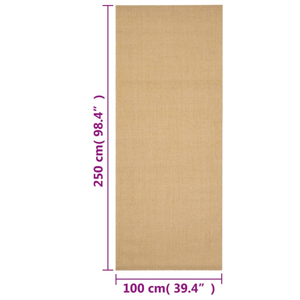 Teppich Natur Sisal 100x250 cm