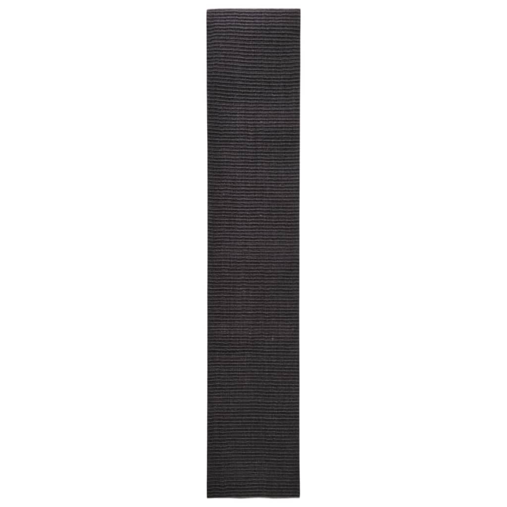 Teppich Natur Sisal 66x350 cm Schwarz