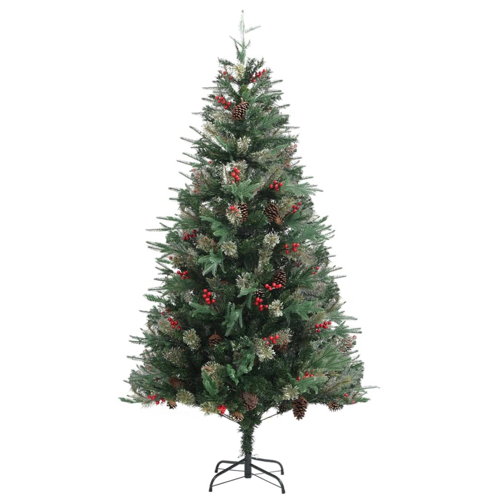 Weihnachtsbaum mit Zapfen Grün 195 cm PVC & PE