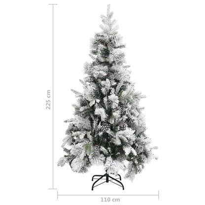 Weihnachtsbaum mit Zapfen Beschneit 225 cm PVC & PE