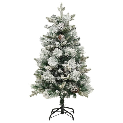 Weihnachtsbaum mit Beleuchtung Schnee und Zapfen 150 cm PVC&PE