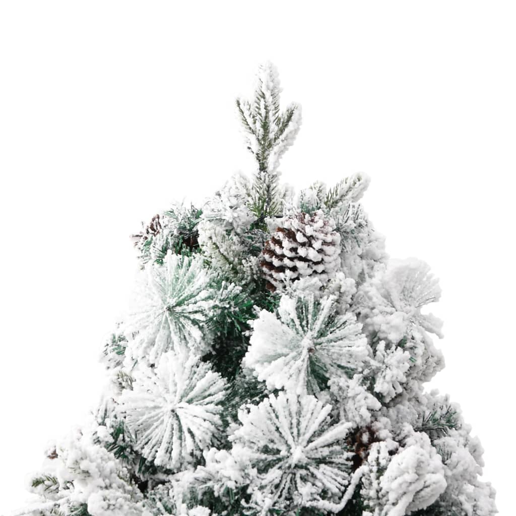 Weihnachtsbaum mit Beleuchtung Schnee und Zapfen 195 cm PVC&PE