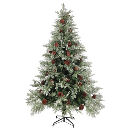 Weihnachtsbaum mit Beleuchtung und Kiefernzapfen 150 cm PVC&PE