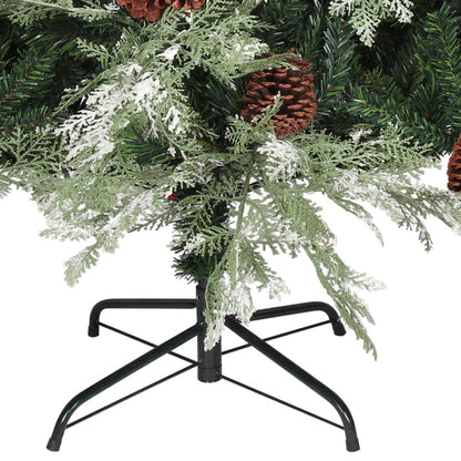 Weihnachtsbaum mit Beleuchtung und Kiefernzapfen 195 cm PVC&PE