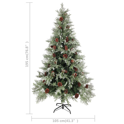 Weihnachtsbaum mit Beleuchtung und Kiefernzapfen 195 cm PVC&PE