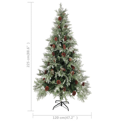 Weihnachtsbaum mit Beleuchtung und Kiefernzapfen 225 cm PVC&PE